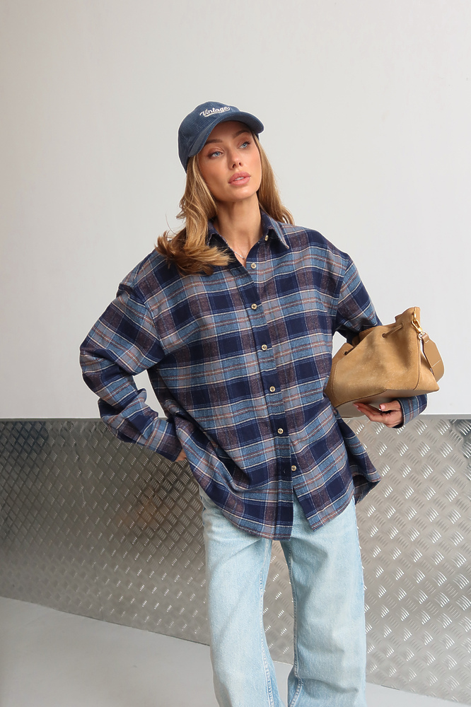 Shirt KARTATA DEMI color blue