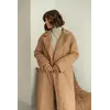 Демісезонне двобортне жіноче пальто MONRO з плащової тканини наповнювач силікон 80 колір кемел