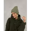 Тепла жіноча безшовна бавовняна шапка Fashion у рубчик колір хакі