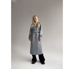 Демісезонне кашемірове подовжене жіноче пальто ВОЯЖ сірого кольору