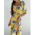 Літня шовкова сукня SOFI довжини міді колір жовто-блакитний