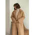 Демісезонне двобортне жіноче пальто MONRO з плащової тканини наповнювач силікон 80 колір кемел