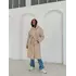 Довга жіноча зимова куртка - пуховик ZEFIR з екошкіри класу Lux на силіконі 200 з капюшоном колір світлий беж